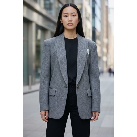 Vintage Norton McNaughton Womens 10 Gary 100% New Wool Winter Chic Blazer Jacket - Picture 1 of 8